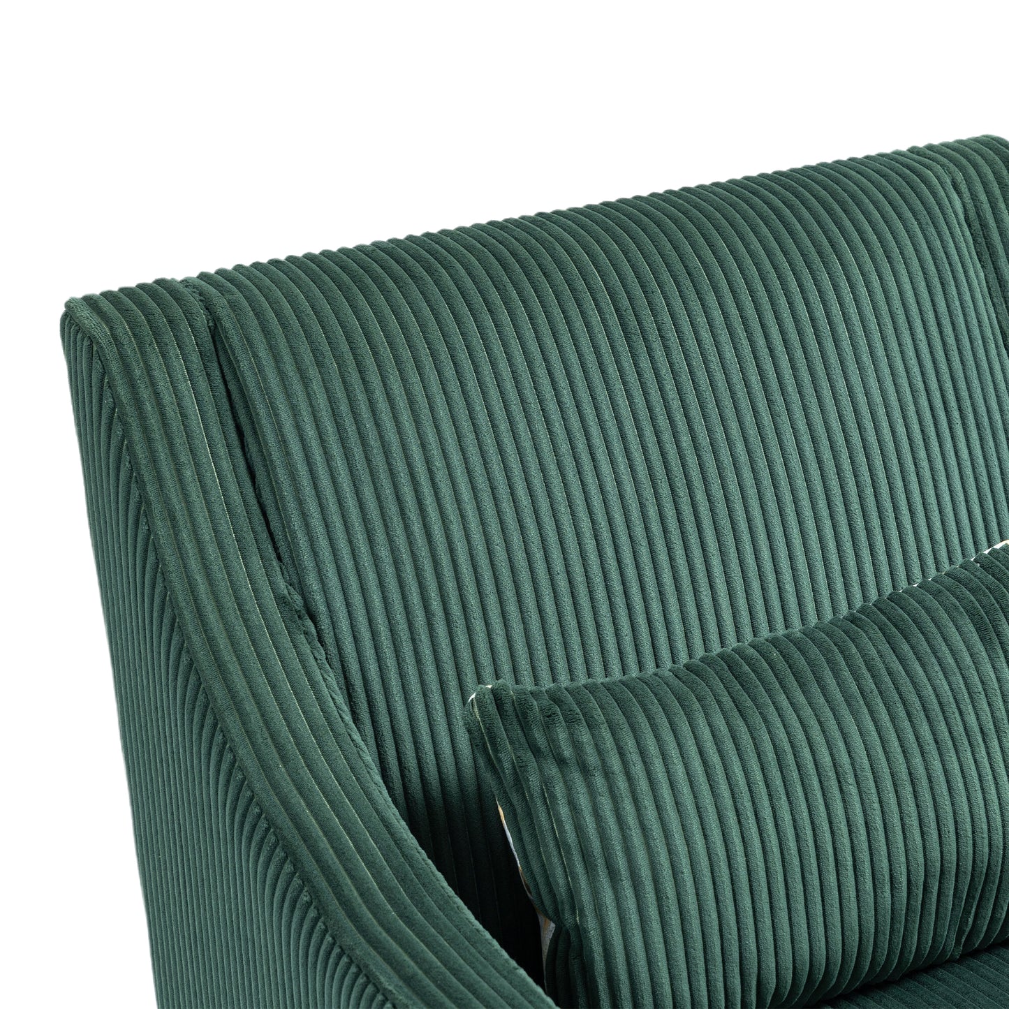 Modern Accent Chair,Upholstered Armchair with Scooped Arms for Bedroom,Apartment,Studio,Office,Waiting Room(Emerald Corduroy)