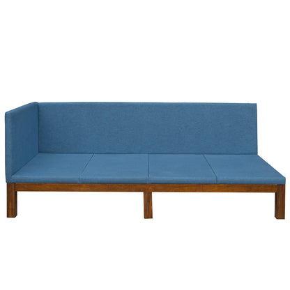 Upholstered Daybed/Sofa Bed Frame Twin Size Linen-Blue