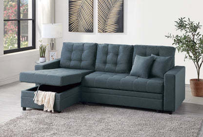 SECTIONAL in Black Faux Leather