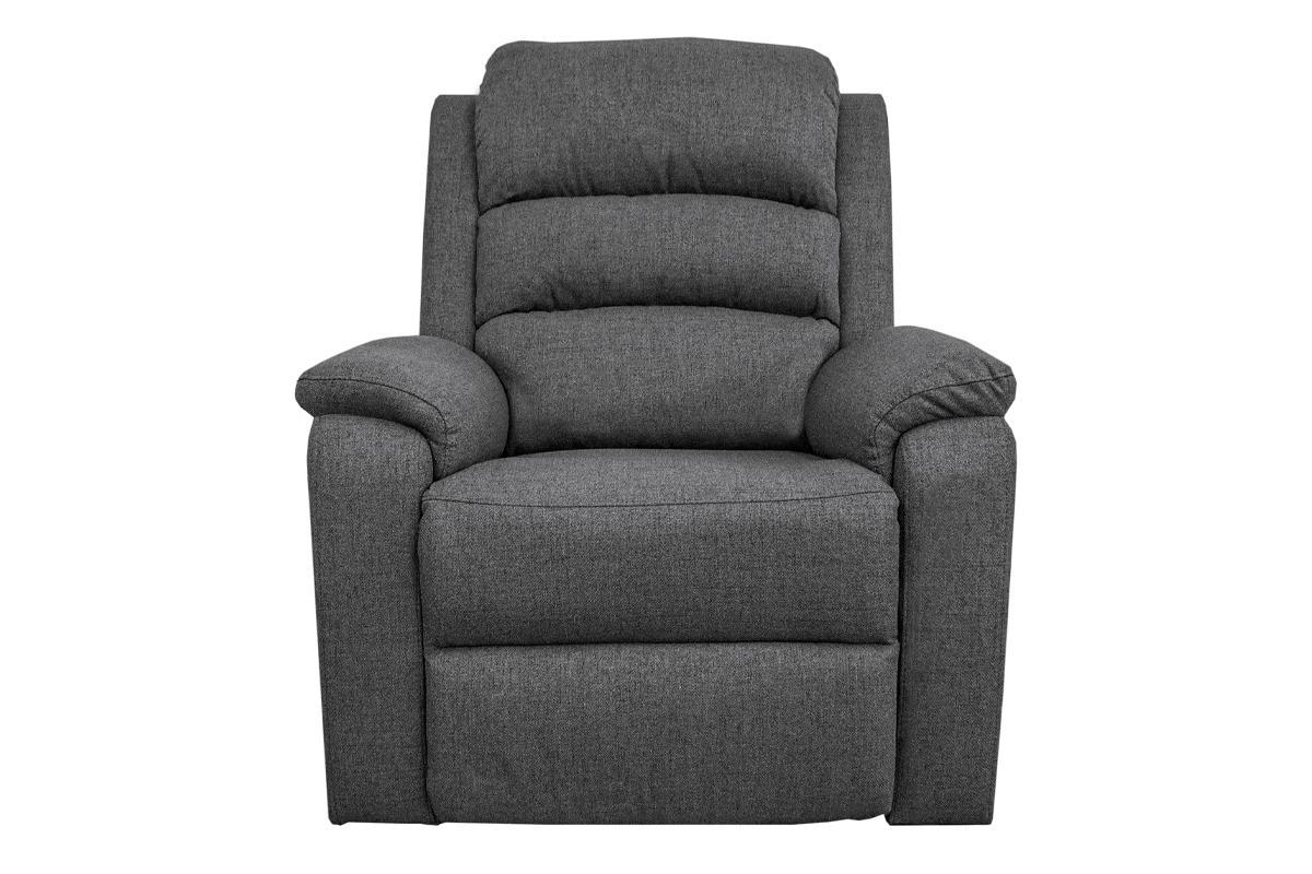 Modern Dark Gray Color Burlap Fabric Recliner Motion Recliner Chair 1pc Couch Manual Motion Living Room Furniture