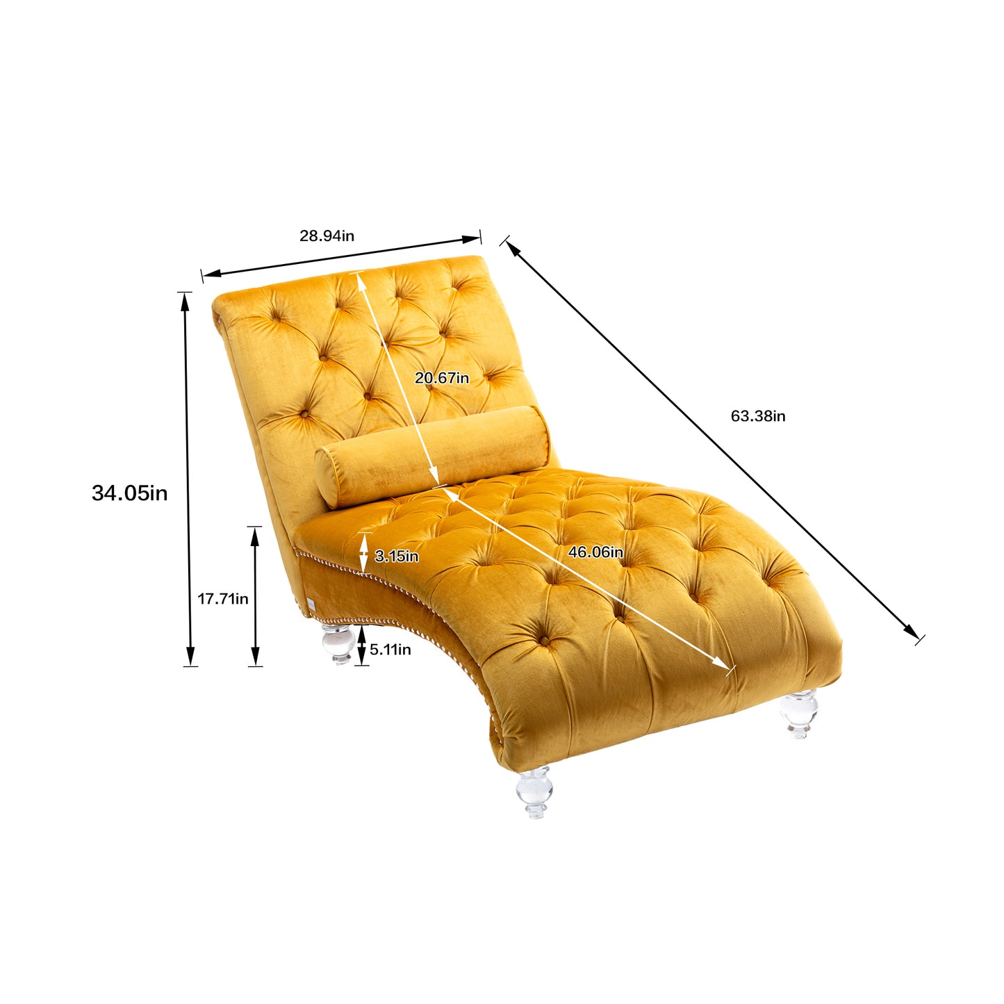 Leisure concubine sofa with acrylic feet