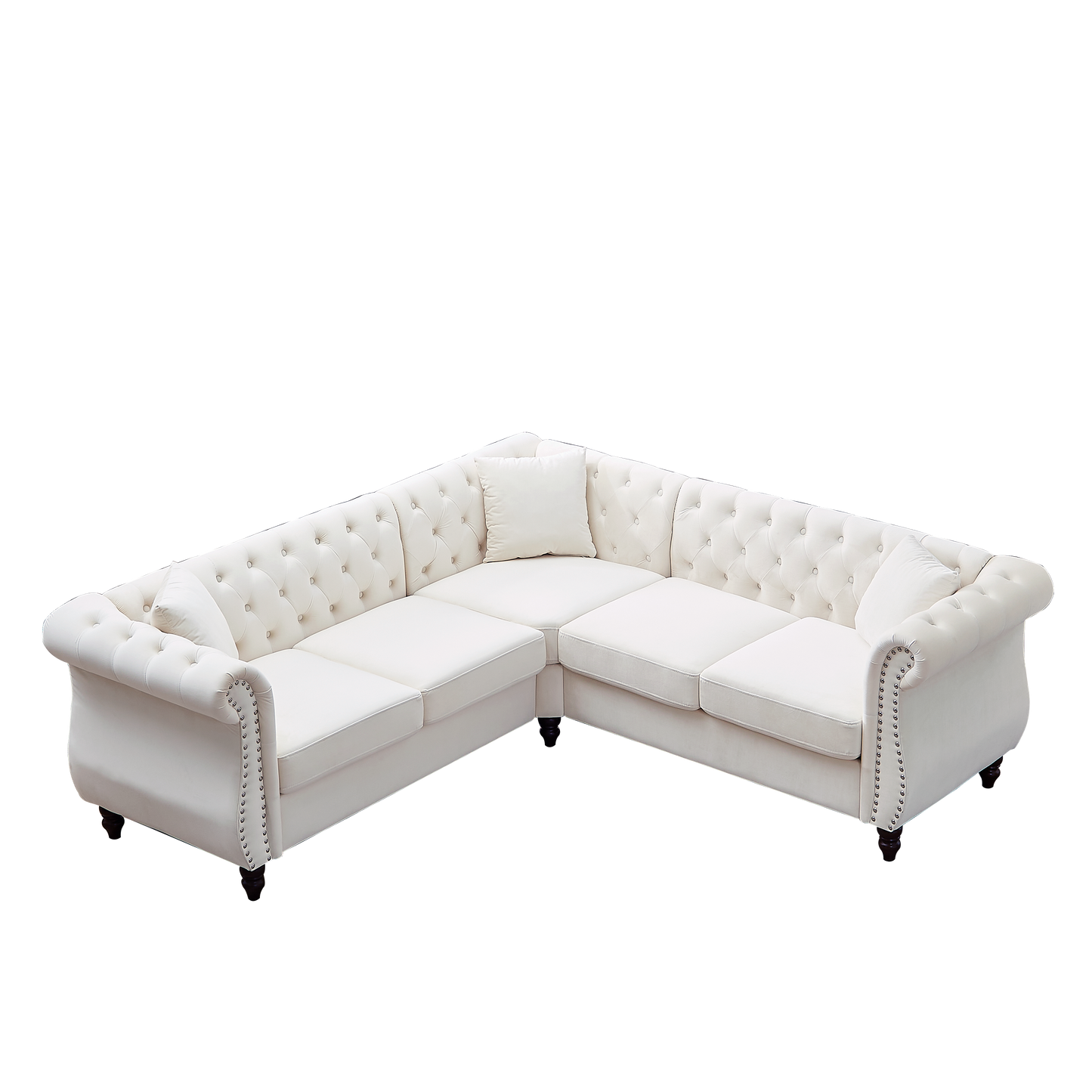 83.5-Inch Oversized Corner Sofa, L-Shaped Sectional Couch,  5-Seater Corner Sofas with 3 Pillows for Living Room, Bedroom, Apartment, Office