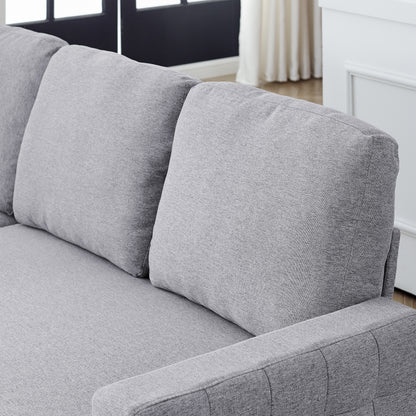 78.8" Reversible Sleeper Combo Sofa with Pullout Bed, Comfortable Linen L-Shaped Combo Sofa Sofa Bed, Living Room Furniture Sets for Tight Spaces