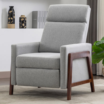 Set of Two Wood-Framed Upholstered Recliner Chair Adjustable Home Theater Seating with Thick Seat Cushion and Backrest Modern Living Room Recliners,Gray