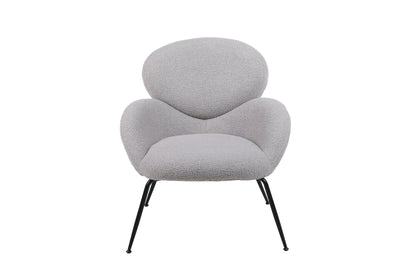 Modern Sherpa Chairs Accent Armchairs for Living Dining Room, Upholstered Chairs with Black Metal Legs, Comfy and Soft Chairs for Bedroom, Cute Vanity Chairs