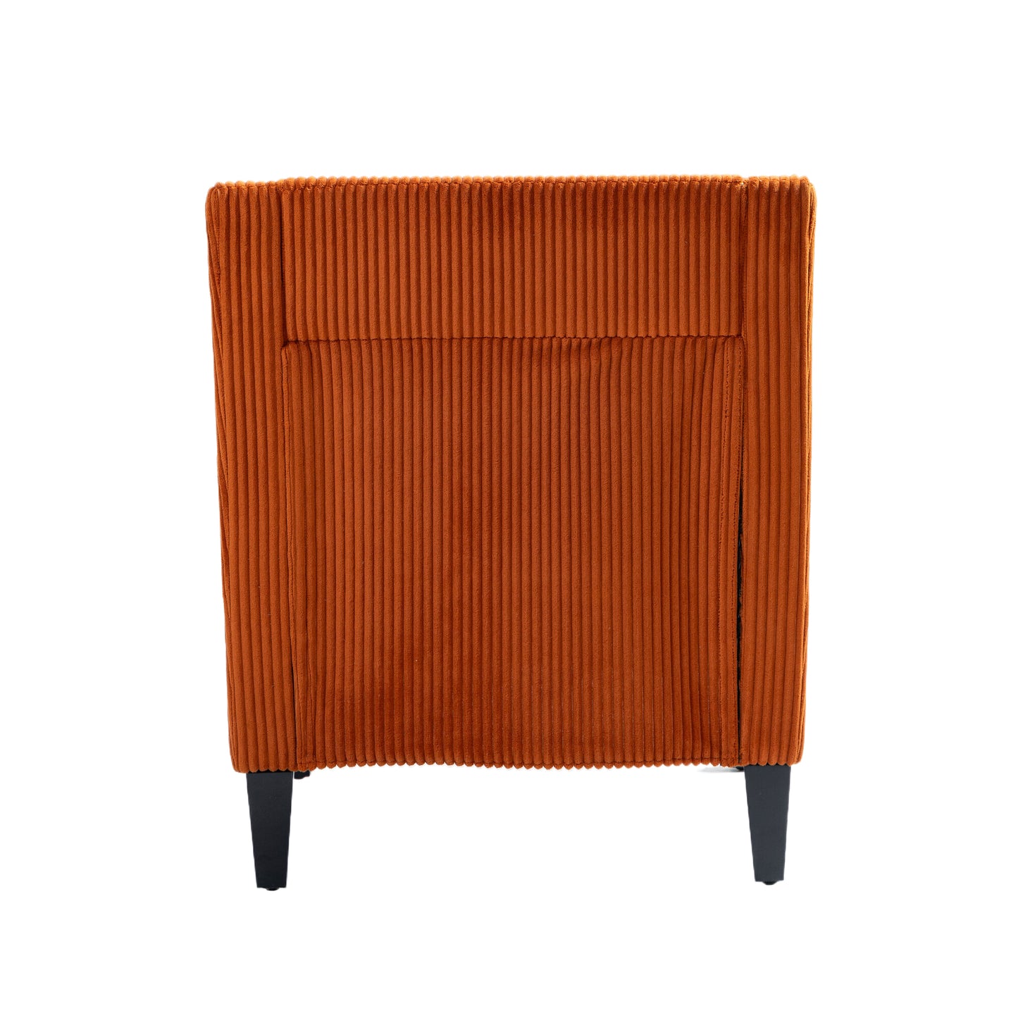 Modern Accent Chair,Upholstered Armchair with Scooped Arms for Bedroom,Apartment,Studio,Office,Waiting Room(Orange Corduroy)