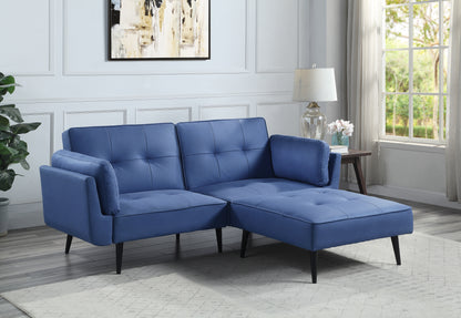 Adjustable Sofa & Ottoman, Blue Fabric LV00823