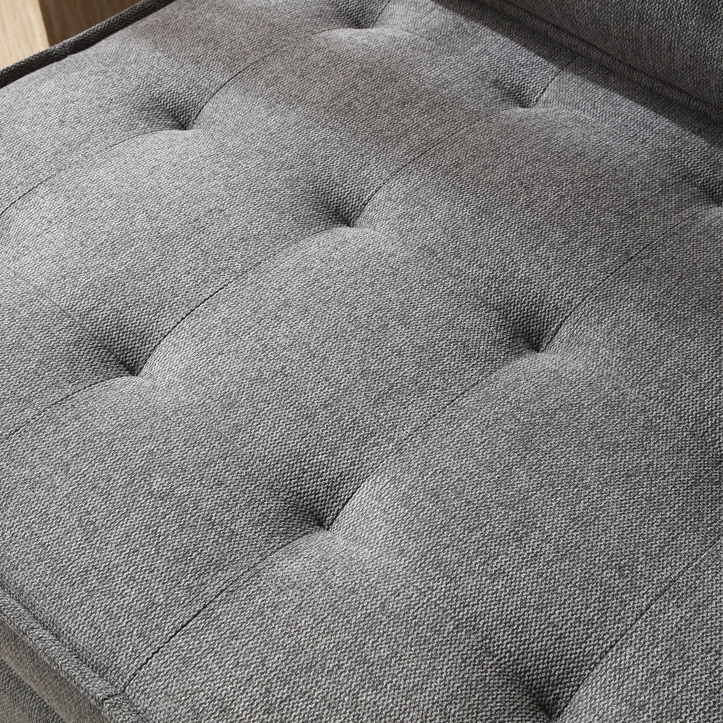 Multipurpose Linen Fabric Ottoman Lazy Sofa Pulling Out Sofa Bed (Dark Grey)