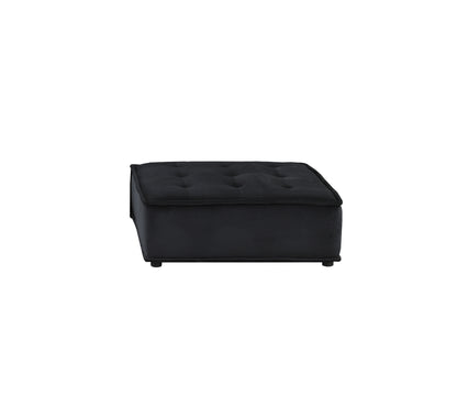 120" Black Velvet 5 Pc Sofa and Loveseat