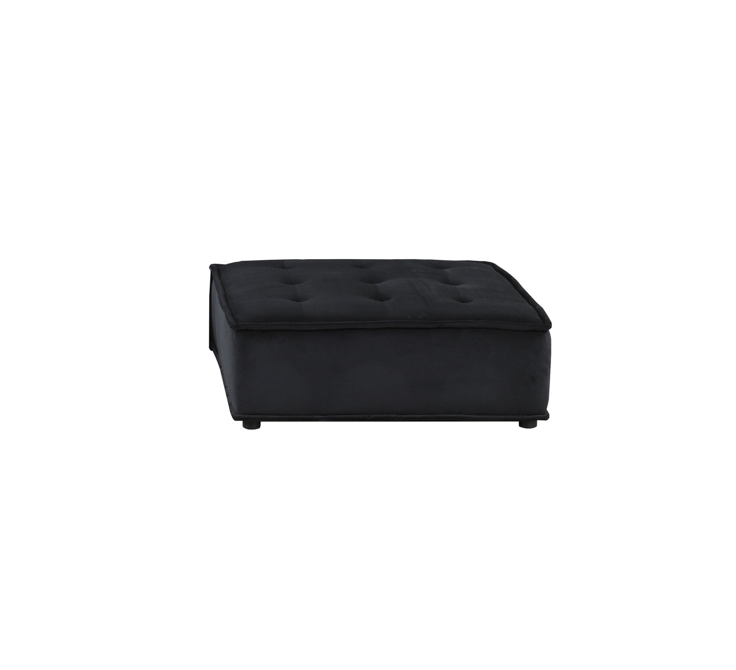 160" Black Velvet 4-Seater Modular Sofa