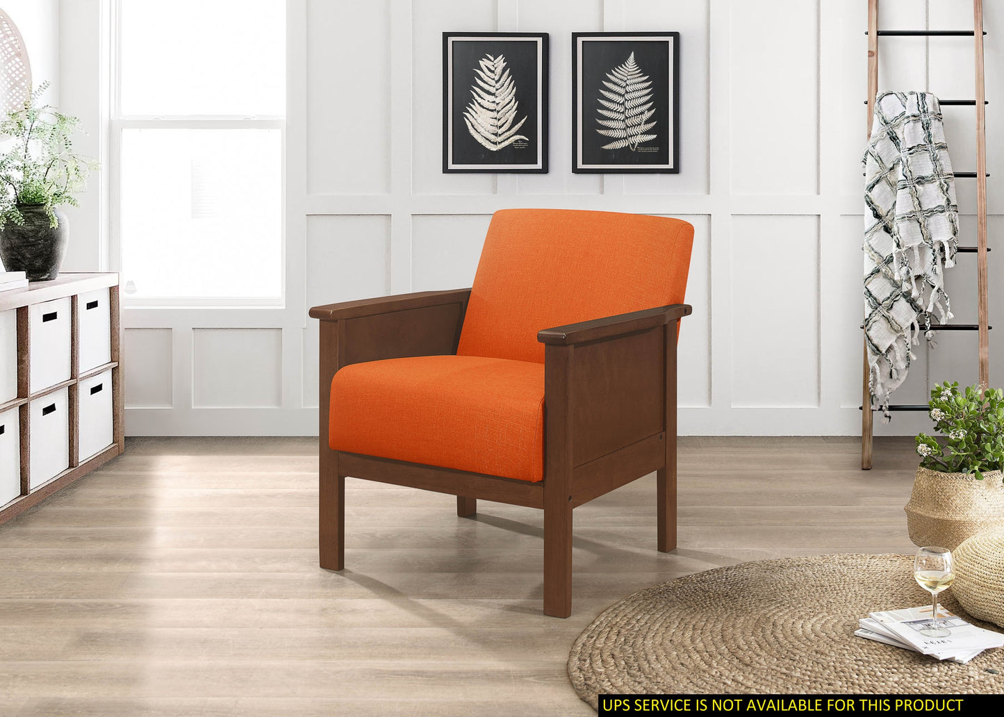 Durable Accent Chair 1pc Luxurious Orange Upholstery Plush Cushion Comfort Modern Living Room Furniture