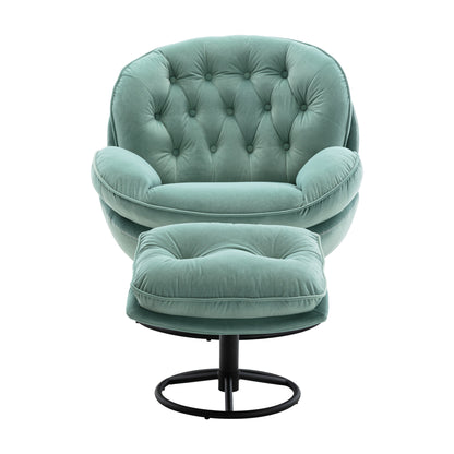 Accent chair TV Chair Living room Chair with Ottoman-TEAL