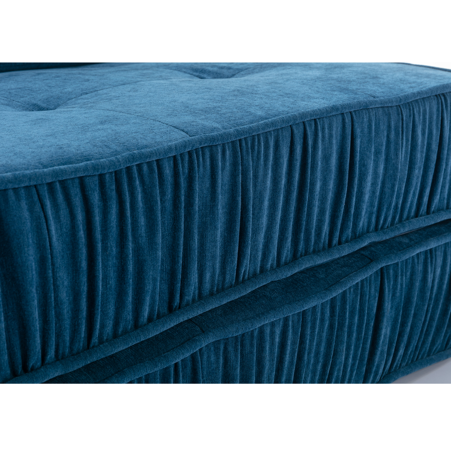 Folding Sofa Bed, Futon Sleeper Chair, Convertible Chair Floor Couch & Sleeping Mattress for Living Room, Guest Room, Home Office, Apartment, Small space, Bed, Removable Back Cushion, Blue, 1 Seat