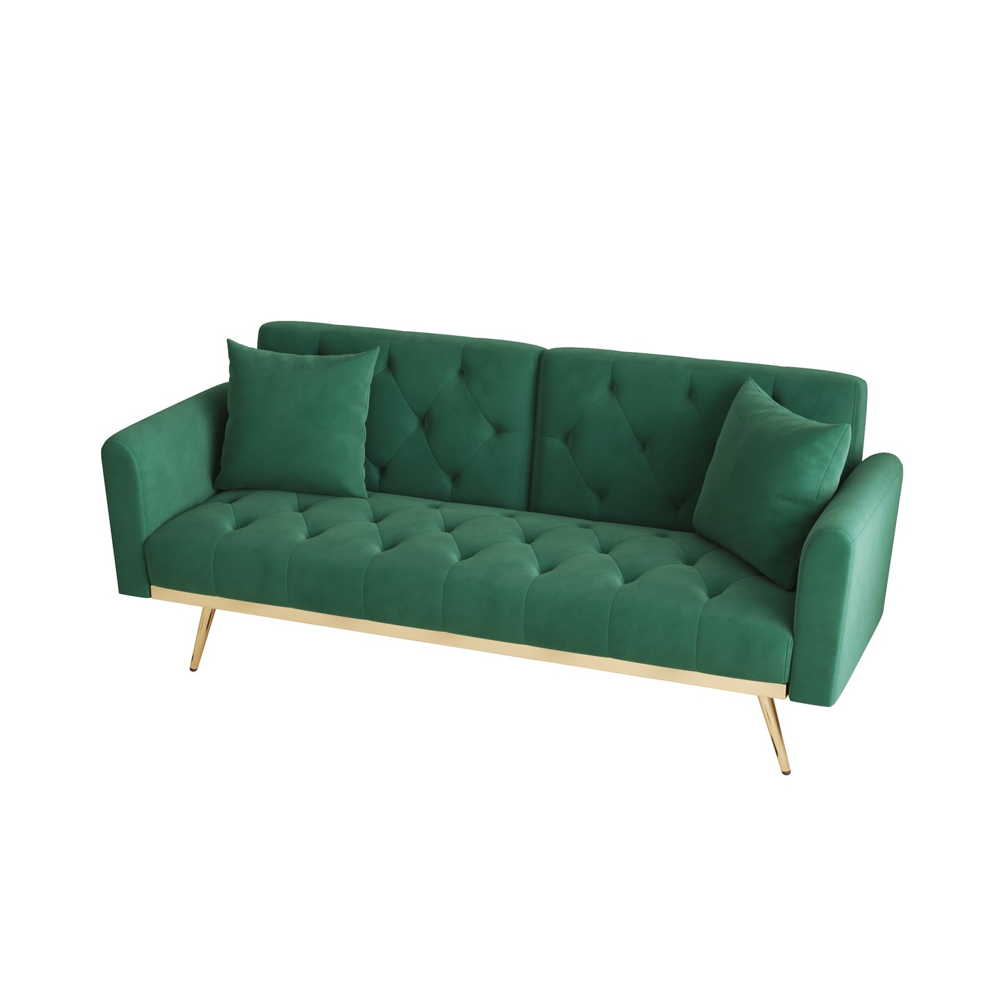 The 68.3 "green velvet sofa bed is beautiful and easy to assemble