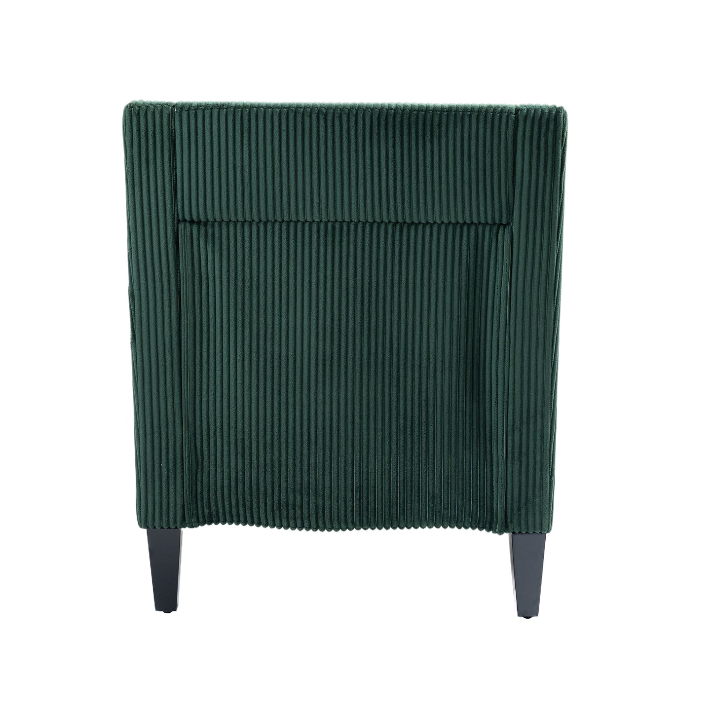 Modern Accent Chair,Upholstered Armchair with Scooped Arms for Bedroom,Apartment,Studio,Office,Waiting Room(Emerald Corduroy)