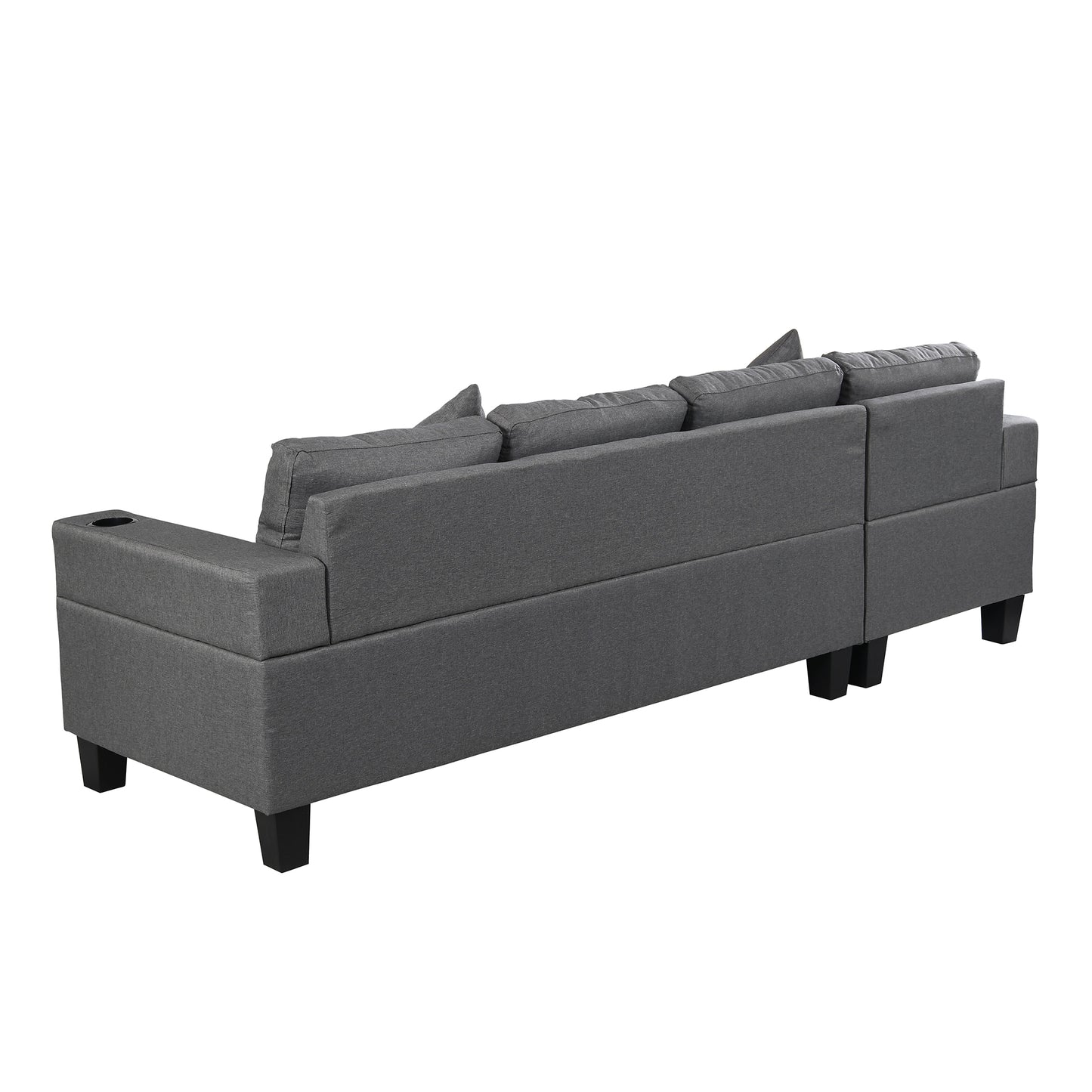 Sectional Sofa Set for Living Room with L Shape Chaise Lounge,cup holder and Left or Right Hand Chaise Modern 4 Seat