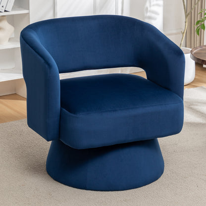 Swivel Barrel Chair, Velvet Accent Armchair 360 Degree Swivel Club Chair for Living Room Bedroom Reception Room