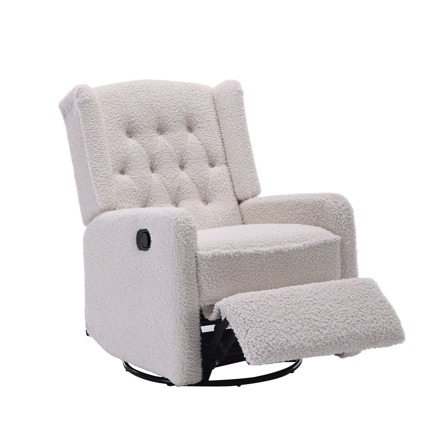 Rocking Recliner Chair,360 Degree Swivel Nursery Rocking Chair,Glider Chair,Modern Small Rocking Swivel Recliner Chair for Bedroom,Living Room Chair Home Theater Seat (White Teddy)