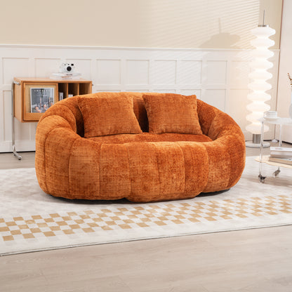 Bean Bag sofa Lazy Sofa Durable Comfort Lounger High Back Bean Bag Chair Couch for Adults and Kids, Indoor & Outdoor, Accent Floor Soft Lounge Chair (Orange chenille)