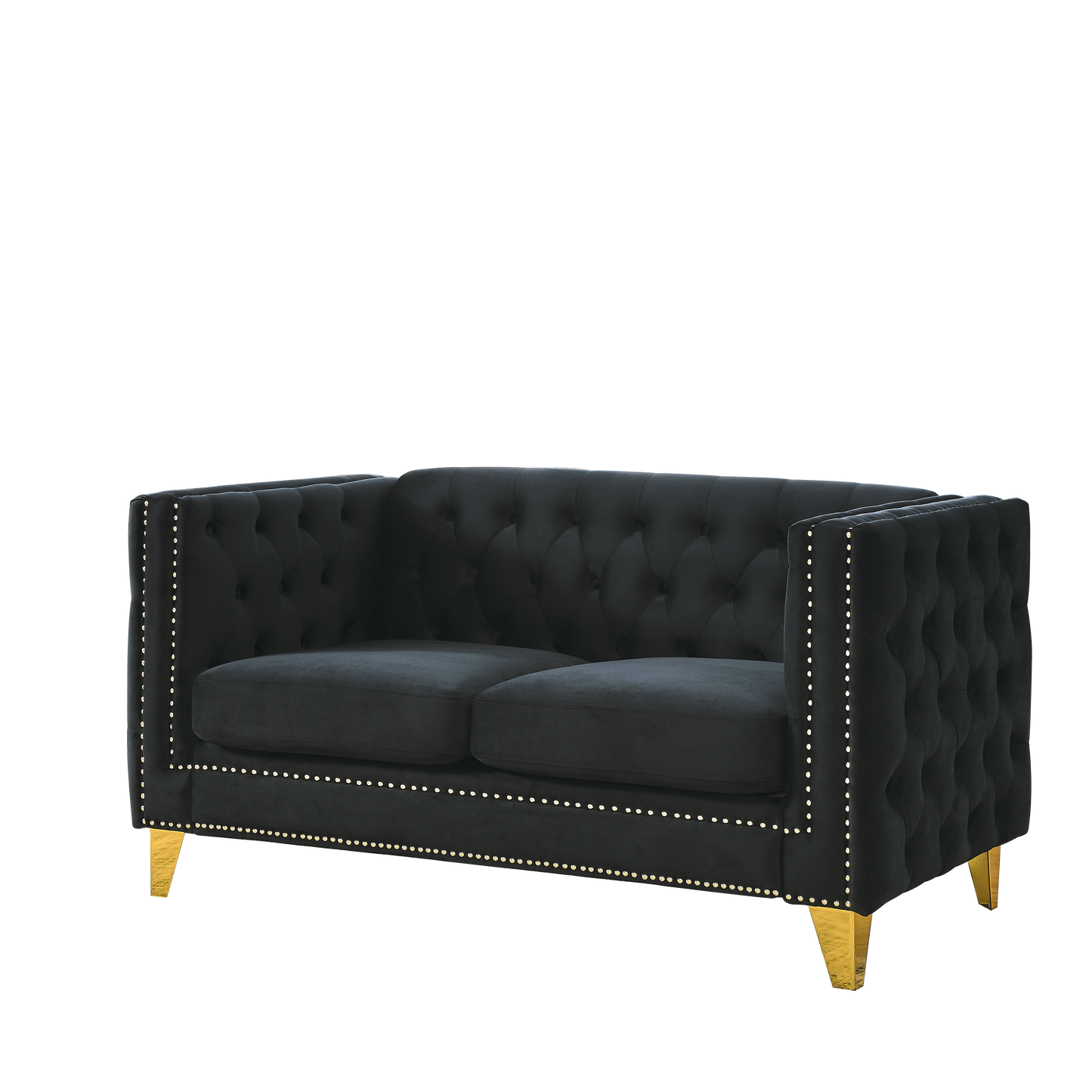 3-seater + 2-seater Combination sofa.BLACK VELVET