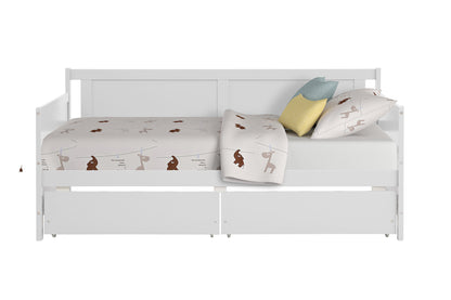 Daybed with two drawers, Twin size Sofa Bed, Two Storage Drawers for Bedroom,Living Room,White(New SKU:W504P149045)