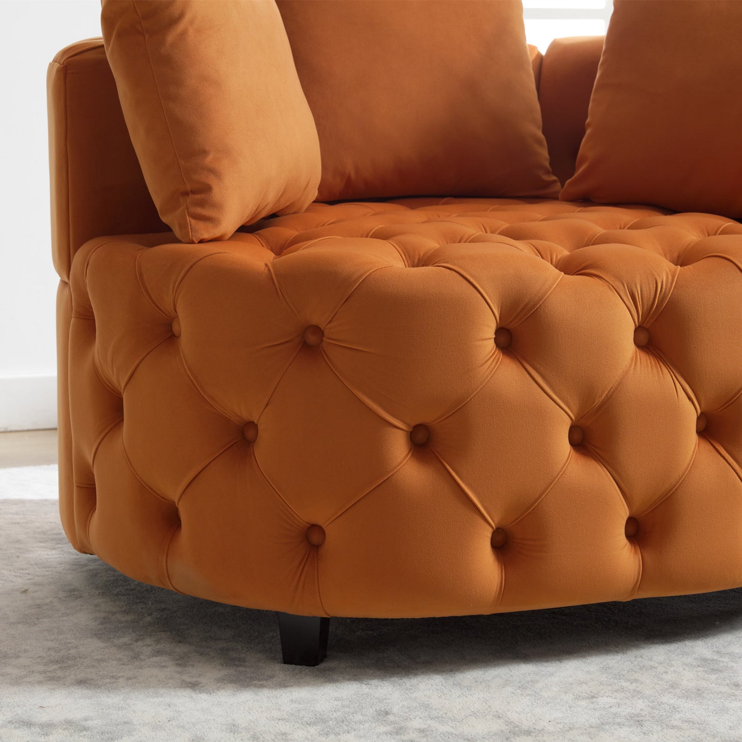 Width 40.6 inches Accent Chair / Classical Barrel Chair for living room / Modern Leisure Sofa Chair (Orange)