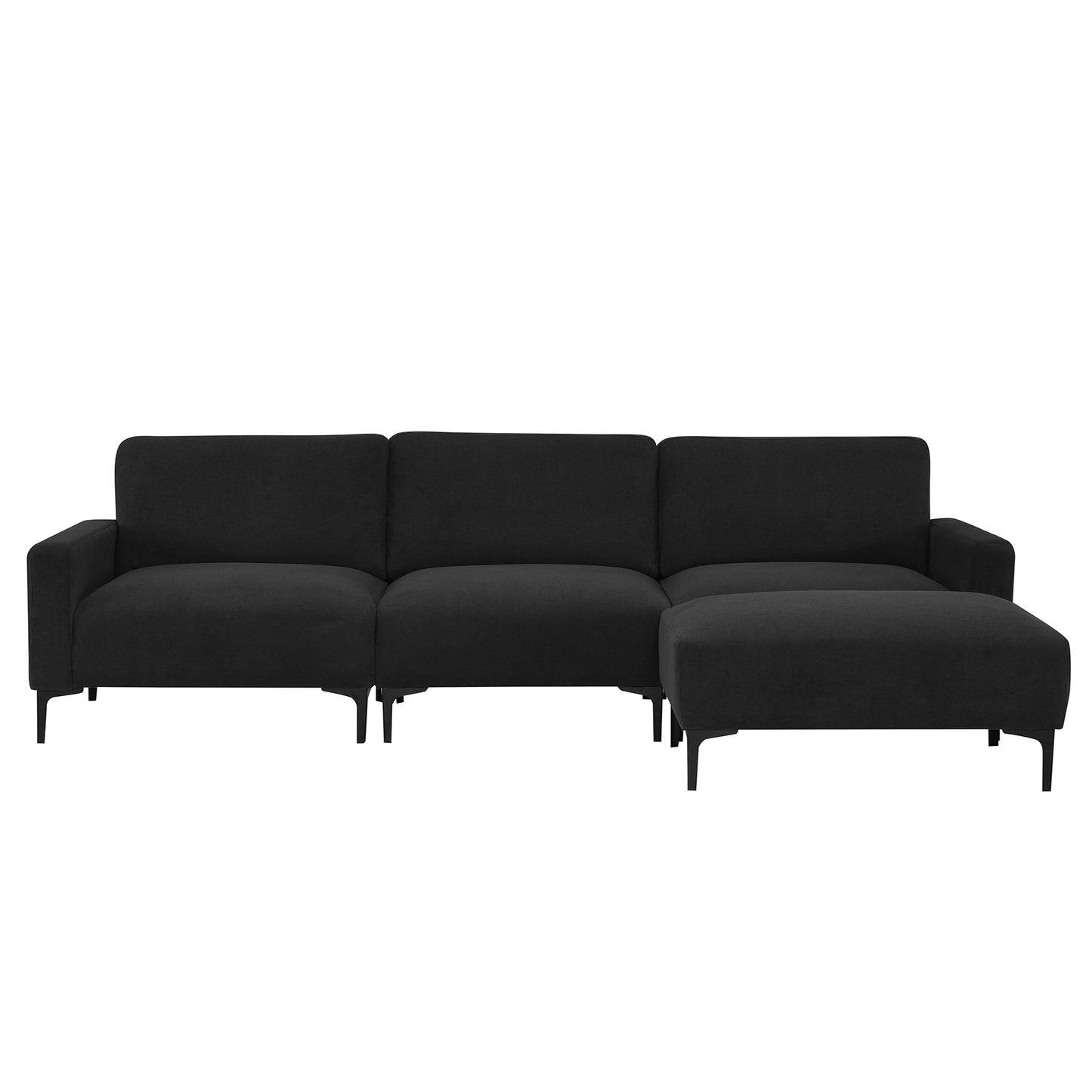 103.5*59" Modern L-shaped Sectional Sofa, 4-seat Velvet Fabric Couch Set with Convertible Ottoman,Freely Combinable Sofa for Living Room, Apartment, Office,Apartment,2 Colors