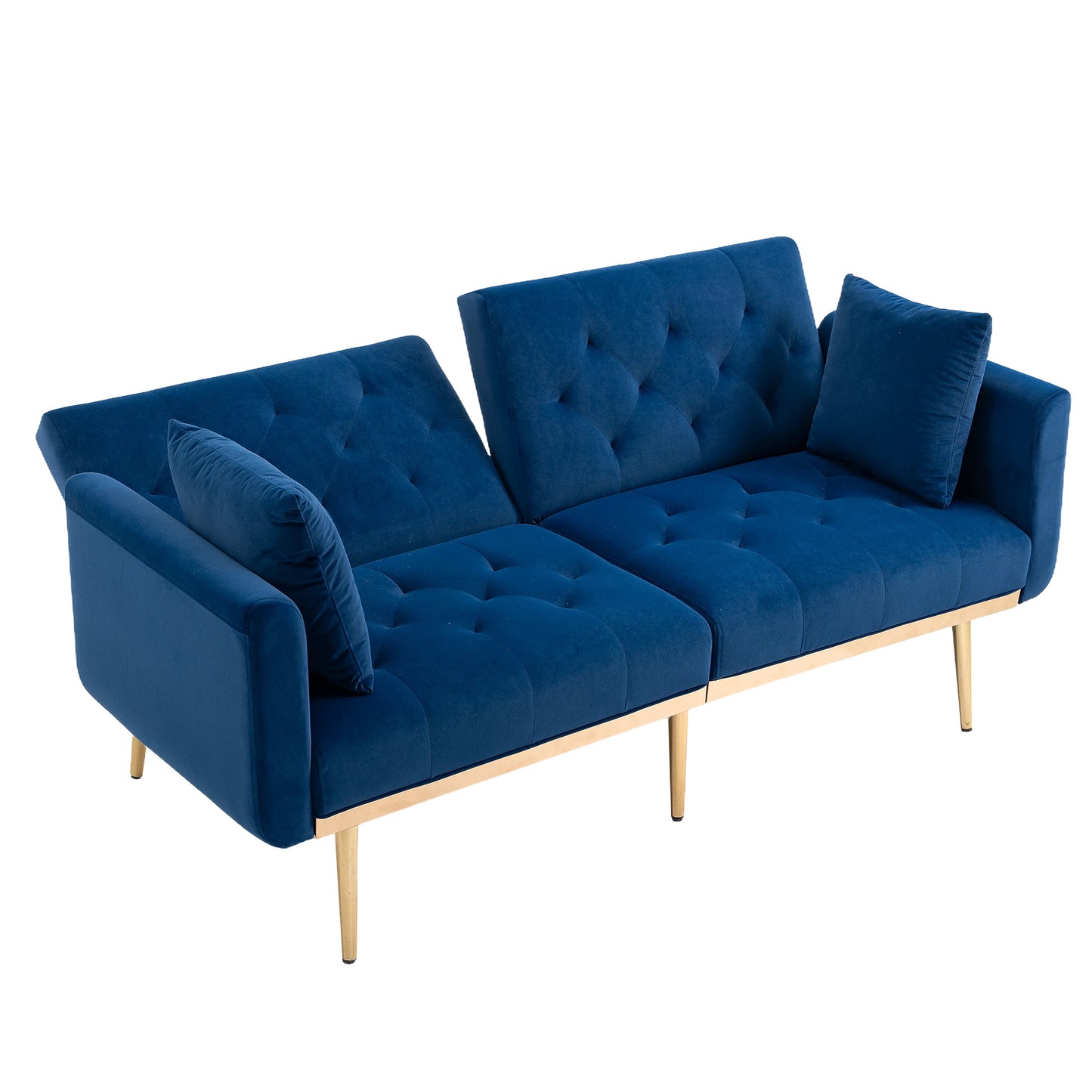 Velvet Sofa, Accent sofa. Loveseat sofa with metal feet