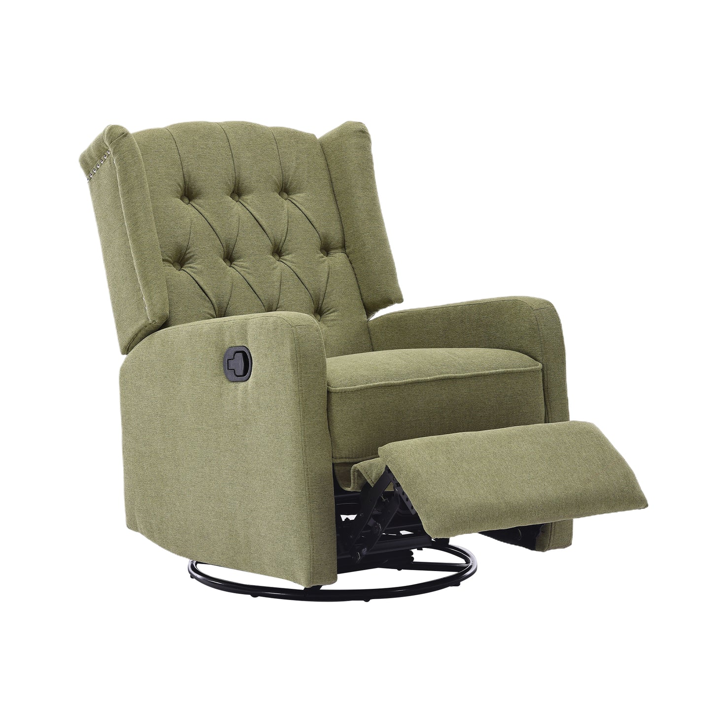 Rocking Recliner Chair,360 Degree Swivel Nursery Rocking Chair,Glider Chair,Modern Small Rocking Swivel Recliner Chair for Bedroom,Living Room Chair Home Theater Seat (Ovive Green)