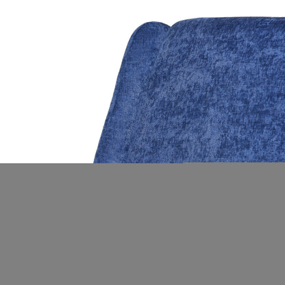 Oversized Textured Fabric Pushback Recliner, Navy Blue and Dark Brown