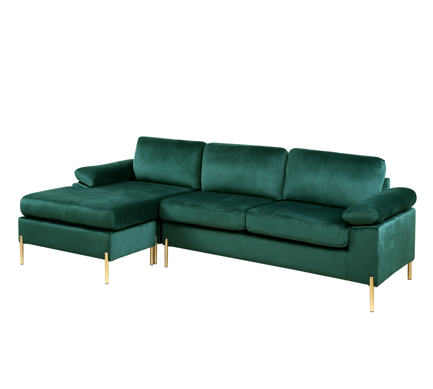 Velvet Sectional Sofa with Chaise