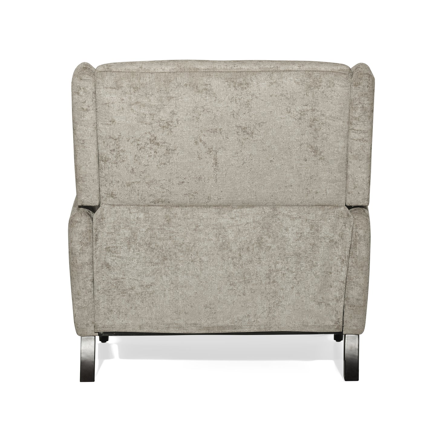 Oversized Textured Fabric Pushback Recliner Dark Beige and Dark Brown