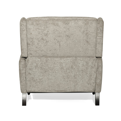 Oversized Textured Fabric Pushback Recliner Dark Beige and Dark Brown