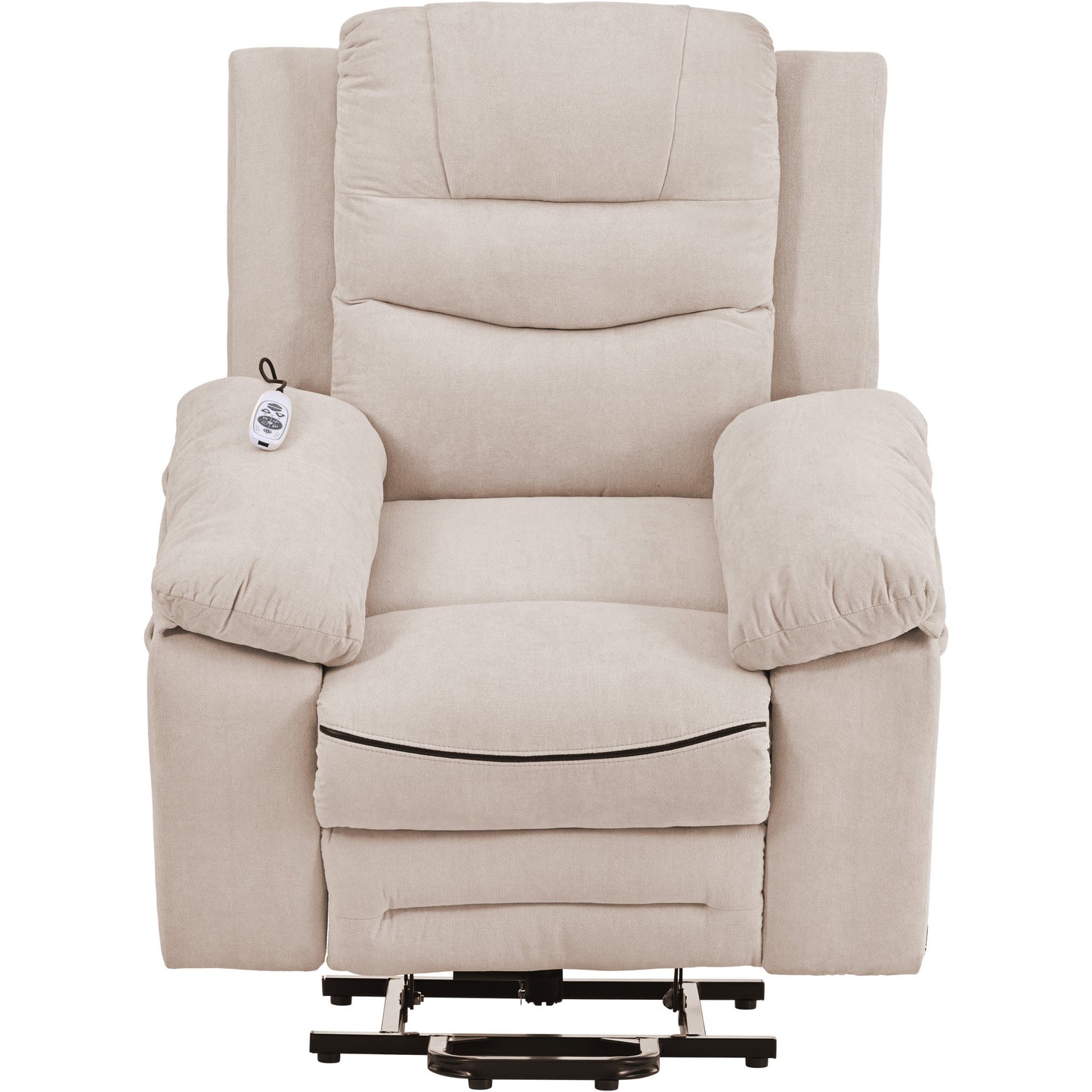 Massage Recliner,Power Lift Chair for Elderly with Adjustable Massage and Heating Function,Recliner Chair with Infinite Position and Side Pocket for Living Room,Beige