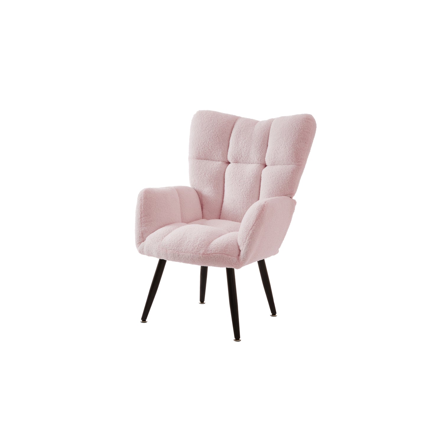 Modern Single Sofa Armchair with High Backrest Comfy Reading Chair for Small Spaces/Living Room/Bedroom/Apartment (COLOR:PINK)