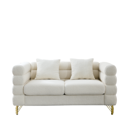 3-Seater + 3-seater Combination sofa.White teddy(Ivory)