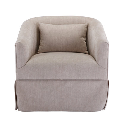 360-degree Swivel Accent Armchair Linen Blend Beige