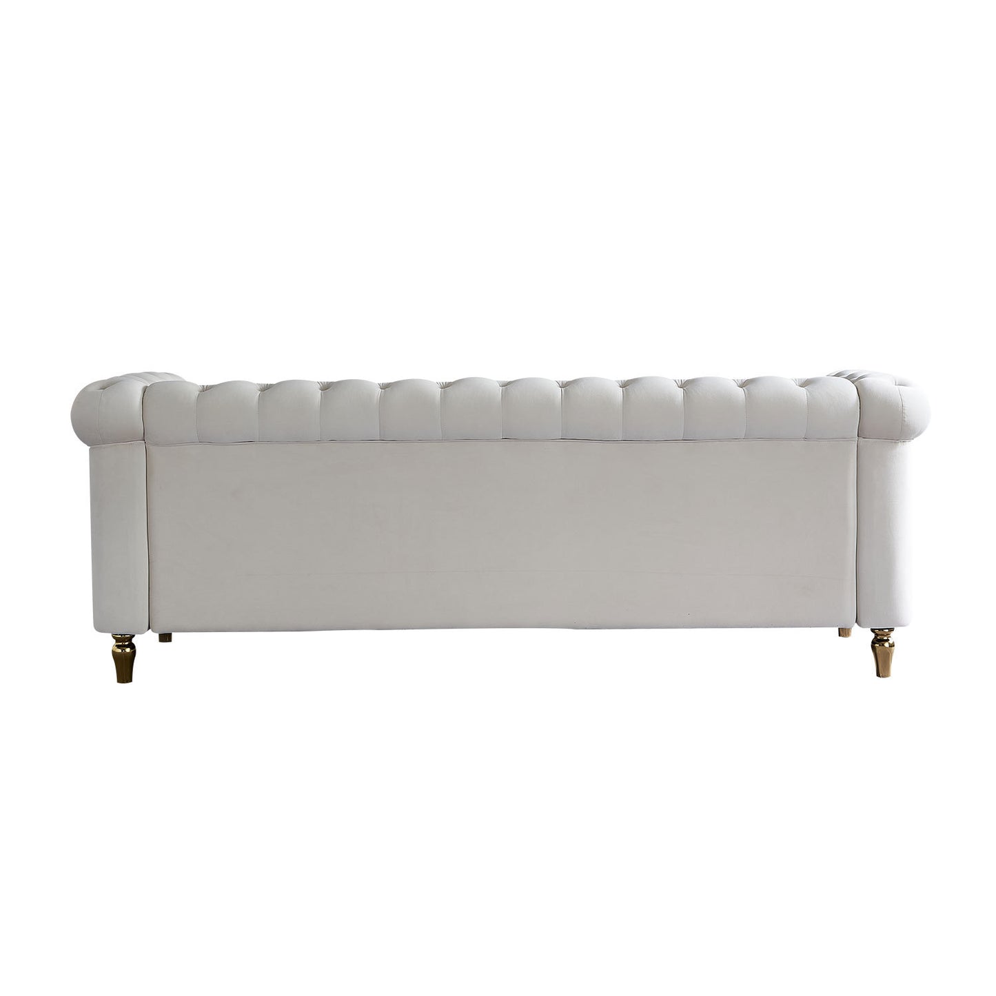 Velvet Sofa 84.65 inch for Living Room Beige Color