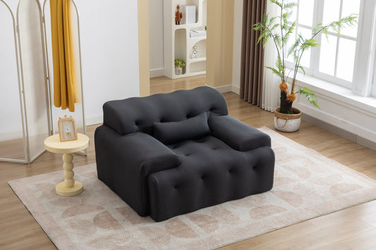 Large Size 1 Seater Sofa, Pure Foam Comfy Sofa Couch, Modern Lounge Sofa for Living Room, Apartment