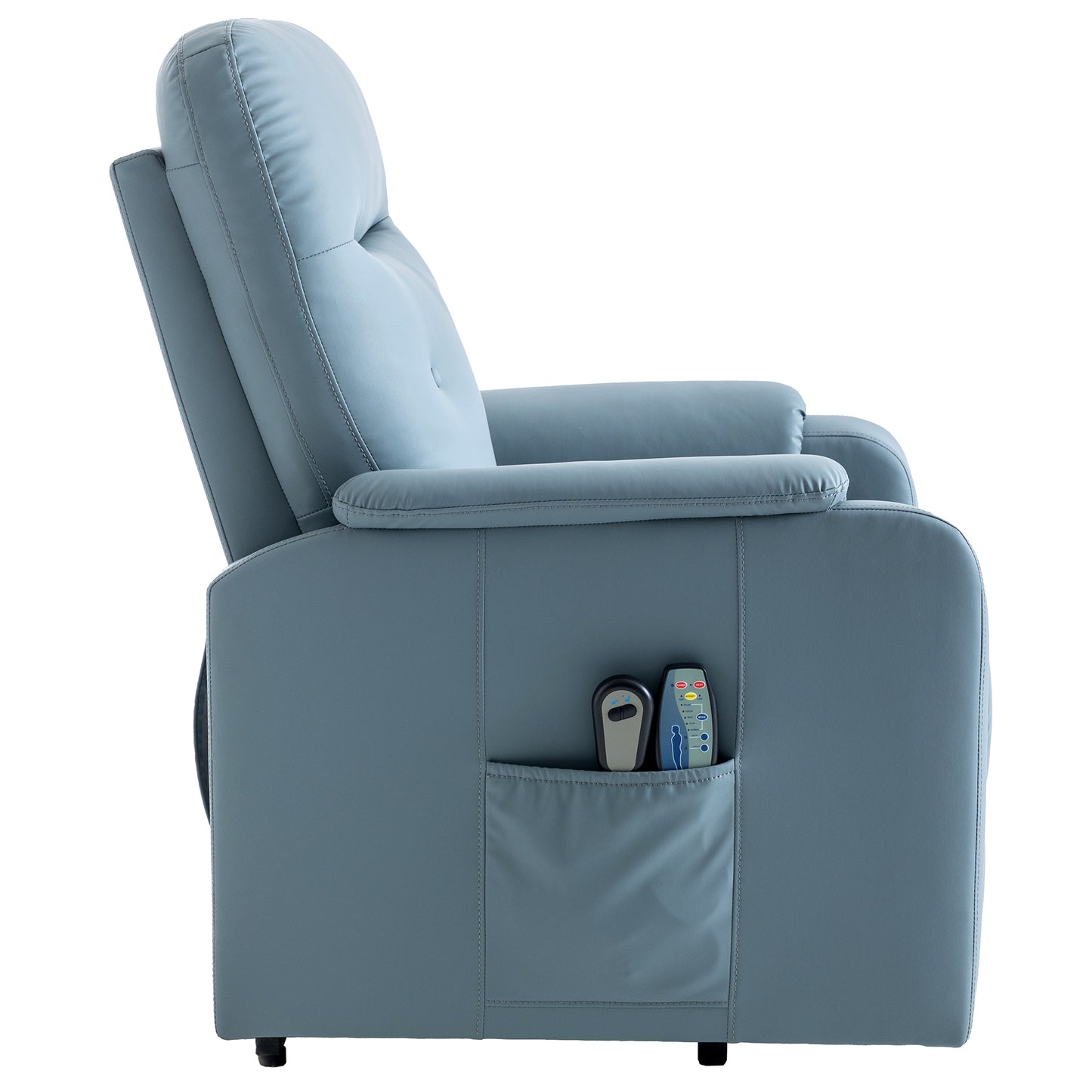 Massage Recliner Chair Electric Power Lift Chairs with Side Pocket, Adjustable Massage and Heating Function for Adults and Seniors, Squirrel grey