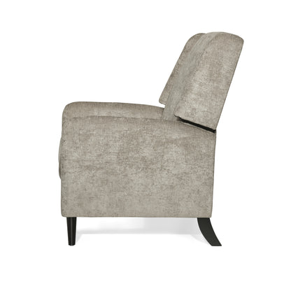 Oversized Textured Fabric Pushback Recliner Dark Beige and Dark Brown