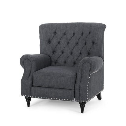 Classic Style Charcoal Fabric Push Back Chair