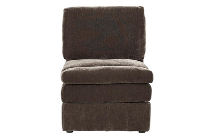 Contemporary 5pc Set Modular Sofa Set 2x One Arm Chair / Wedge 2x Armless Chairs 1x Ottoman Mink Morgan Fabric Plush Living Room Furniture