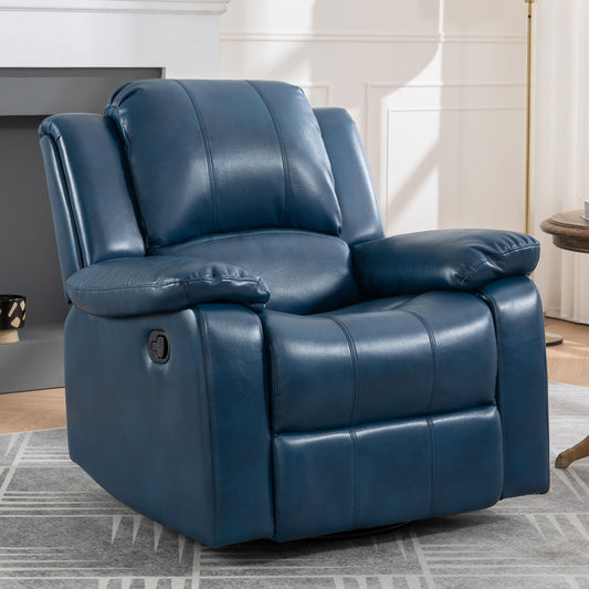 Swivel and Glider Recliner Chair,(Navy Blue)