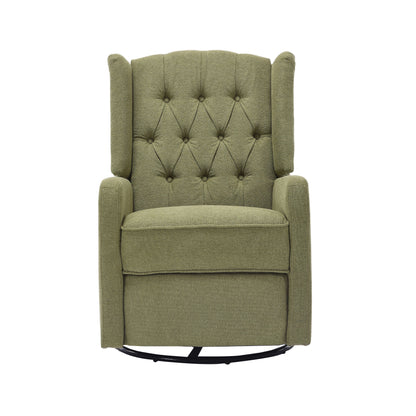 Rocking Recliner Chair,360 Degree Swivel Nursery Rocking Chair,Glider Chair,Modern Small Rocking Swivel Recliner Chair for Bedroom,Living Room Chair Home Theater Seat (Ovive Green)