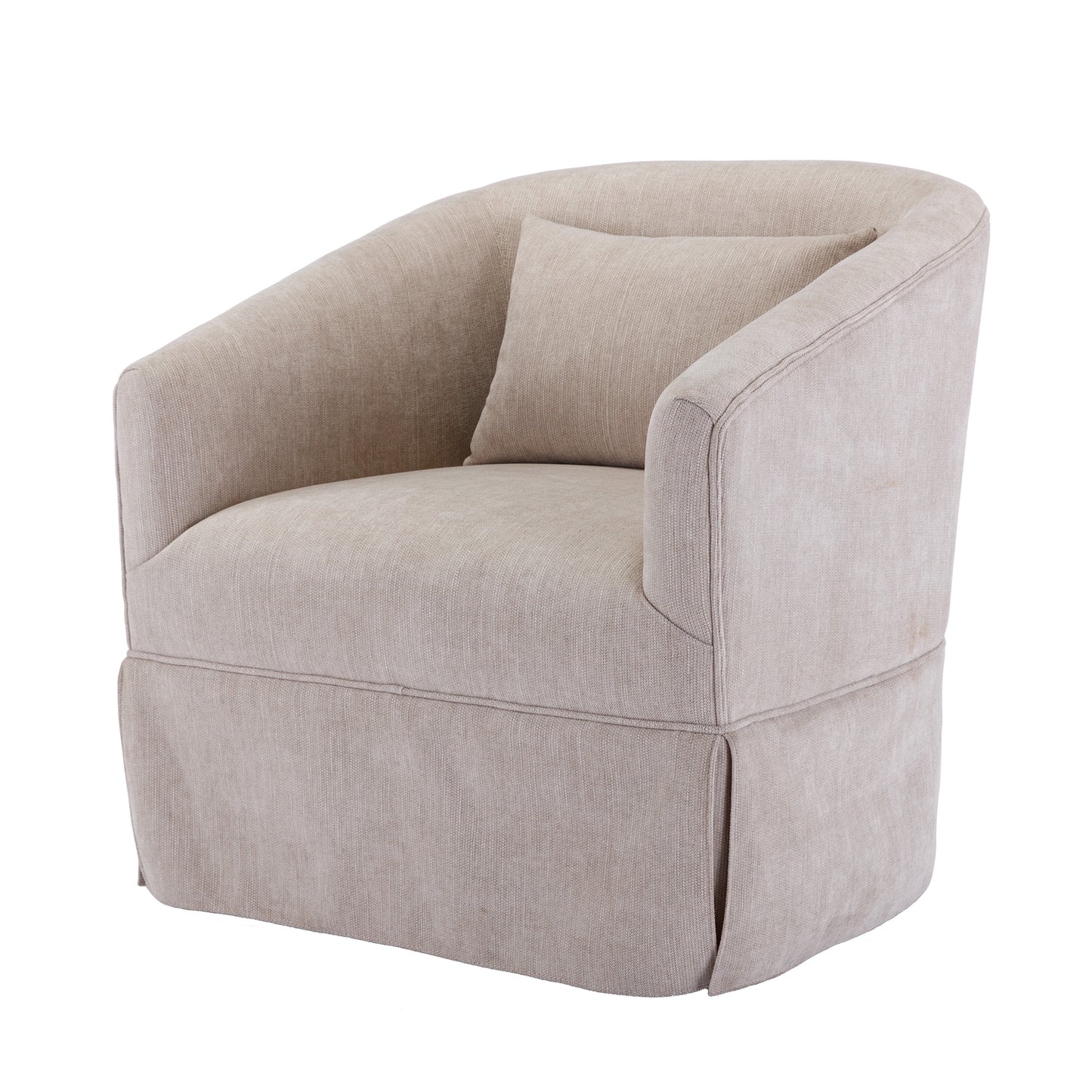 360-degree Swivel Accent Armchair Linen Blend Beige