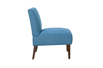 Stylish Comfortable Accent Chair 1pc Blue Fabric Upholstered Plush Seating Living Room Furniture Armless Chair