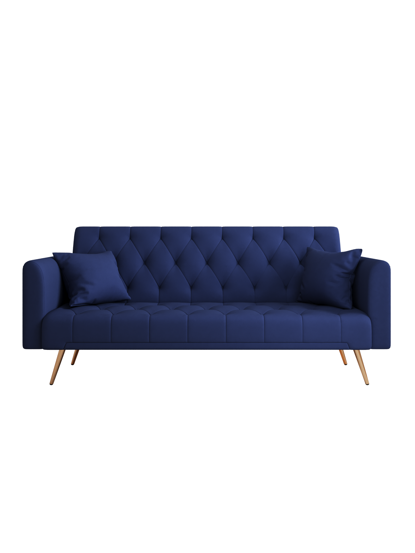 71-inch convertible love seat sofa, American retro blue velvet material, suitable for small living room, bedroom, office