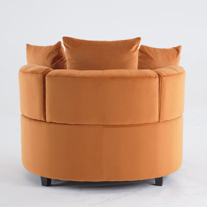 Width 40.6 inches Accent Chair / Classical Barrel Chair for living room / Modern Leisure Sofa Chair (Orange)