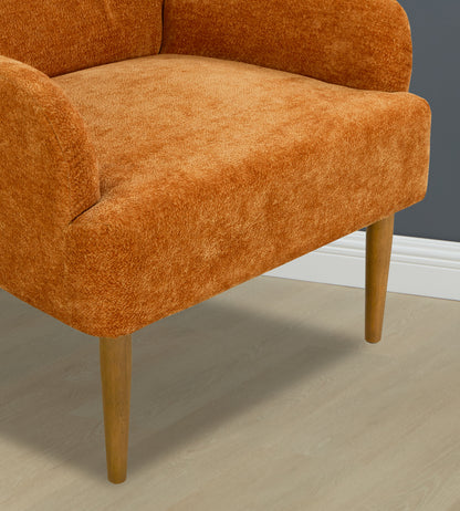 Armchair, Modern Style Accent Chair with Wood Legs, Comfy Design for Living Room, Bedroom, Office, Orange